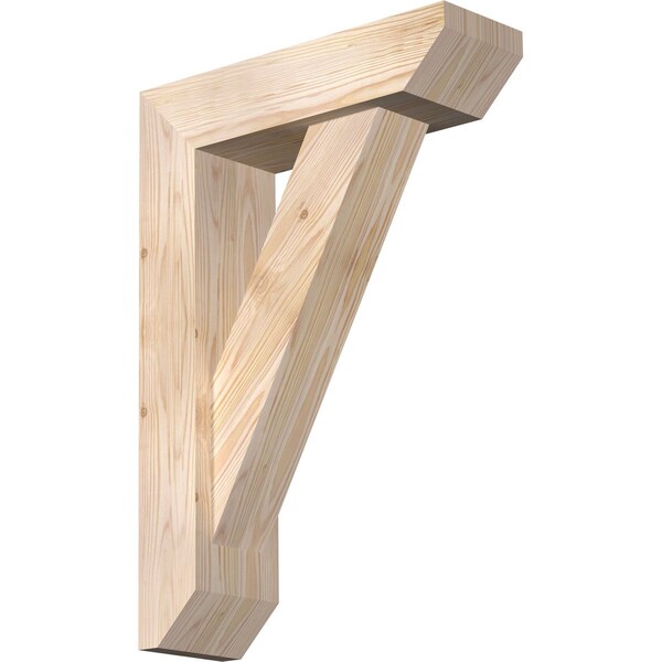Ekena Millwork Traditional Slat Smooth Bracket w/ Offset Brace, Douglas Fir, 5 1/2"W x 18"D x 26"H BKT0604X18X26TRA06SDF - main